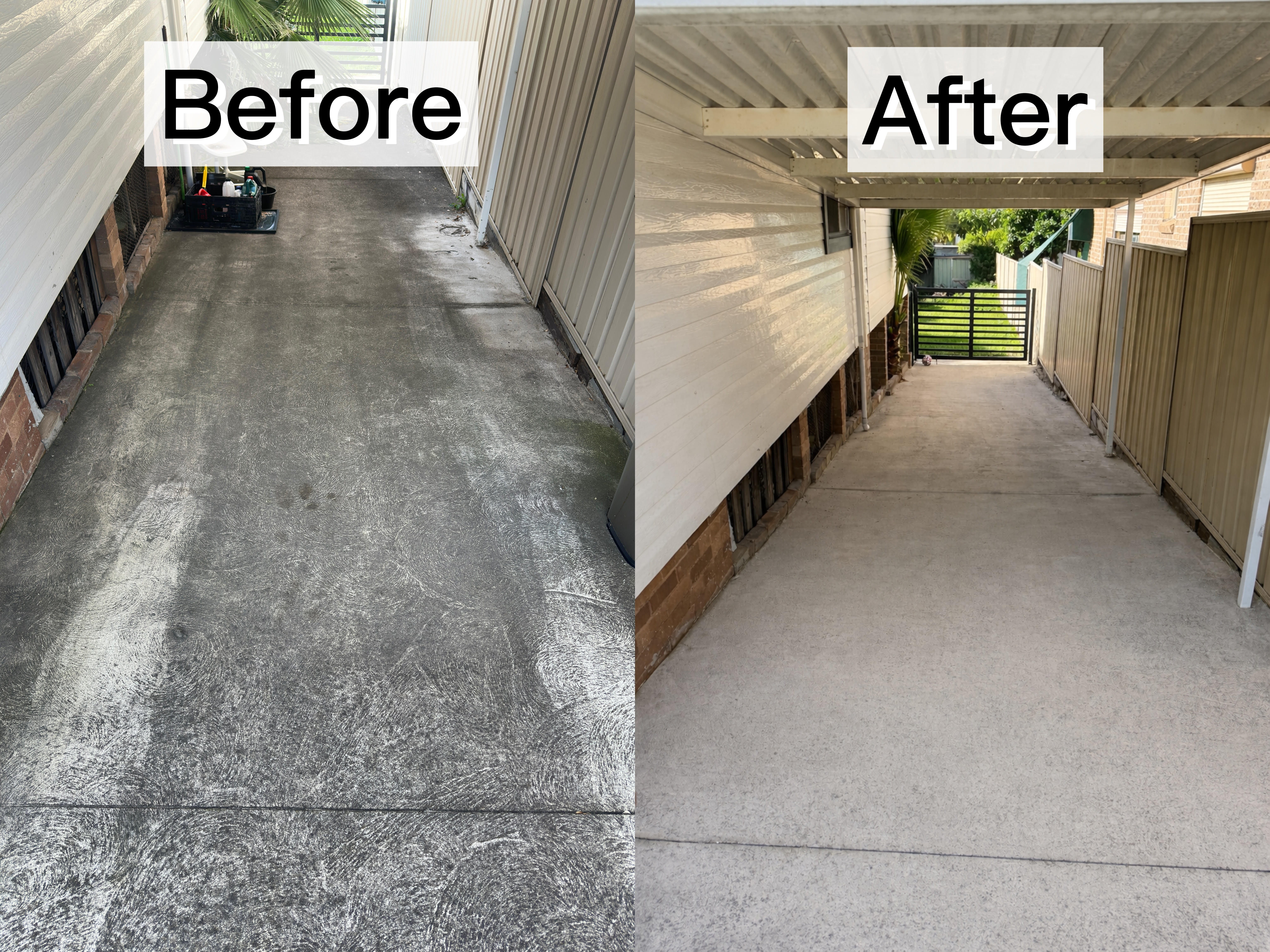 High pressure concrete patio cleaning and outdoor path restoration in Western Sydney by WestClean