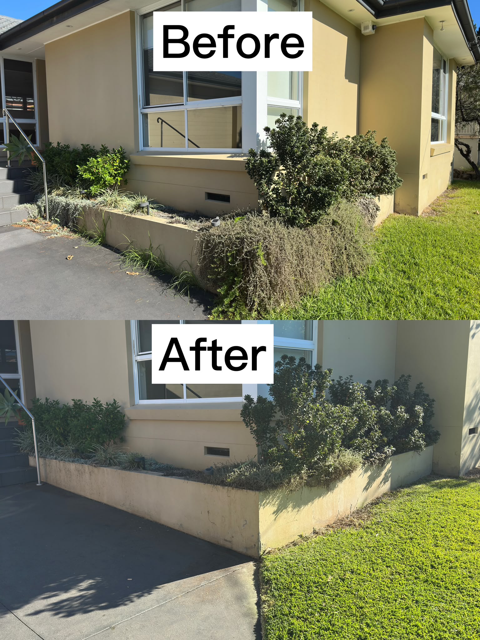 Before and after deep concrete cleaning wash in Baulkham Hills